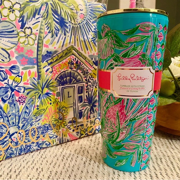 Tumbler with Straw in Wild Confetti by Lilly Pulitzer